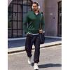 imageCOOFANDY Quarter Zip Pullover Men Long Sleeve Sweatshirts for Men Fleece Sweater FallLake Green