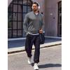 imageCOOFANDY Quarter Zip Pullover Men Long Sleeve Sweatshirts for Men Fleece Sweater FallLight Grey
