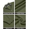 imageCOOFANDY Quarter Zip Pullover Men Slim Fit Stretchy Ribbed 14 Zip Sweaters Business Casual SweaterArmy Green