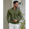 imageCOOFANDY Quarter Zip Pullover Men Slim Fit Stretchy Ribbed 14 Zip Sweaters Business Casual SweaterArmy Green