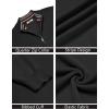 imageCOOFANDY Quarter Zip Pullover Men Slim Fit Stretchy Ribbed 14 Zip Sweaters Business Casual SweaterBlack