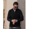 imageCOOFANDY Quarter Zip Pullover Men Slim Fit Stretchy Ribbed 14 Zip Sweaters Business Casual SweaterBlack