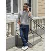 imageCOOFANDY Quarter Zip Pullover Men Slim Fit Stretchy Ribbed 14 Zip Sweaters Business Casual SweaterGrey
