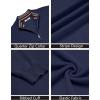 imageCOOFANDY Quarter Zip Pullover Men Slim Fit Stretchy Ribbed 14 Zip Sweaters Business Casual SweaterNavy Blue