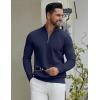 imageCOOFANDY Quarter Zip Pullover Men Slim Fit Stretchy Ribbed 14 Zip Sweaters Business Casual SweaterNavy Blue