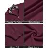 imageCOOFANDY Quarter Zip Pullover Men Slim Fit Stretchy Ribbed 14 Zip Sweaters Business Casual SweaterWine Red