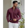 imageCOOFANDY Quarter Zip Pullover Men Slim Fit Stretchy Ribbed 14 Zip Sweaters Business Casual SweaterWine Red