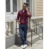 imageCOOFANDY Quarter Zip Pullover Men Slim Fit Stretchy Ribbed 14 Zip Sweaters Business Casual SweaterWine Red