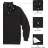 imageCOOFANDY Quilted Sweatshirts for Men Quarter Button Pullover Sweatshirt Stand Collar Outdoor Polo with PocketsAll Black