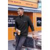 imageCOOFANDY Quilted Sweatshirts for Men Quarter Button Pullover Sweatshirt Stand Collar Outdoor Polo with PocketsAll Black