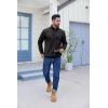imageCOOFANDY Quilted Sweatshirts for Men Quarter Button Pullover Sweatshirt Stand Collar Outdoor Polo with PocketsAll Black