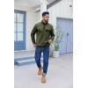 imageCOOFANDY Quilted Sweatshirts for Men Quarter Button Pullover Sweatshirt Stand Collar Outdoor Polo with PocketsArmy Green