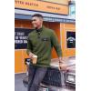 imageCOOFANDY Quilted Sweatshirts for Men Quarter Button Pullover Sweatshirt Stand Collar Outdoor Polo with PocketsArmy Green