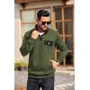 imageCOOFANDY Quilted Sweatshirts for Men Quarter Button Pullover Sweatshirt Stand Collar Outdoor Polo with PocketsArmy Green