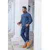 imageCOOFANDY Quilted Sweatshirts for Men Quarter Button Pullover Sweatshirt Stand Collar Outdoor Polo with PocketsBlue