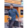 imageCOOFANDY Quilted Sweatshirts for Men Quarter Button Pullover Sweatshirt Stand Collar Outdoor Polo with PocketsBlue