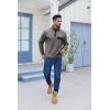 imageCOOFANDY Quilted Sweatshirts for Men Quarter Button Pullover Sweatshirt Stand Collar Outdoor Polo with PocketsDark Grey
