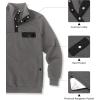 imageCOOFANDY Quilted Sweatshirts for Men Quarter Button Pullover Sweatshirt Stand Collar Outdoor Polo with PocketsDark Grey