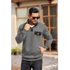 imageCOOFANDY Quilted Sweatshirts for Men Quarter Button Pullover Sweatshirt Stand Collar Outdoor Polo with PocketsDark Grey