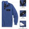 imageCOOFANDY Quilted Sweatshirts for Men Quarter Button Pullover Sweatshirt Stand Collar Outdoor Polo with PocketsEstate Blue