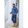 imageCOOFANDY Quilted Sweatshirts for Men Quarter Button Pullover Sweatshirt Stand Collar Outdoor Polo with PocketsEstate Blue