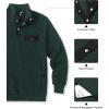 imageCOOFANDY Quilted Sweatshirts for Men Quarter Button Pullover Sweatshirt Stand Collar Outdoor Polo with PocketsGreen