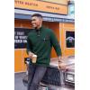 imageCOOFANDY Quilted Sweatshirts for Men Quarter Button Pullover Sweatshirt Stand Collar Outdoor Polo with PocketsGreen