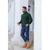 imageCOOFANDY Quilted Sweatshirts for Men Quarter Button Pullover Sweatshirt Stand Collar Outdoor Polo with PocketsGreen