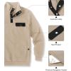 imageCOOFANDY Quilted Sweatshirts for Men Quarter Button Pullover Sweatshirt Stand Collar Outdoor Polo with PocketsKhaki