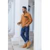 imageCOOFANDY Quilted Sweatshirts for Men Quarter Button Pullover Sweatshirt Stand Collar Outdoor Polo with PocketsLight Brown