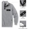 imageCOOFANDY Quilted Sweatshirts for Men Quarter Button Pullover Sweatshirt Stand Collar Outdoor Polo with PocketsLight Grey