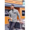 imageCOOFANDY Quilted Sweatshirts for Men Quarter Button Pullover Sweatshirt Stand Collar Outdoor Polo with PocketsLight Grey