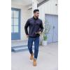 imageCOOFANDY Quilted Sweatshirts for Men Quarter Button Pullover Sweatshirt Stand Collar Outdoor Polo with PocketsNavy Blue