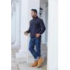 imageCOOFANDY Quilted Sweatshirts for Men Quarter Button Pullover Sweatshirt Stand Collar Outdoor Polo with PocketsNavy Blue