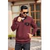 imageCOOFANDY Quilted Sweatshirts for Men Quarter Button Pullover Sweatshirt Stand Collar Outdoor Polo with PocketsRed