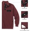 imageCOOFANDY Quilted Sweatshirts for Men Quarter Button Pullover Sweatshirt Stand Collar Outdoor Polo with PocketsRed