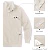 imageCOOFANDY Quilted Sweatshirts for Men Quarter Button Pullover Sweatshirt Stand Collar Outdoor Polo with PocketsWhite