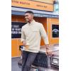 imageCOOFANDY Quilted Sweatshirts for Men Quarter Button Pullover Sweatshirt Stand Collar Outdoor Polo with PocketsWhite