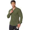 imageCOOFANDY Stretch Mens Dress Shirts Wrinkle Free Long Sleeve Dress Shirt Muscle Fit Button Down ShirtArmy Green