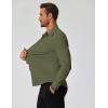 imageCOOFANDY Stretch Mens Dress Shirts Wrinkle Free Long Sleeve Dress Shirt Muscle Fit Button Down ShirtArmy Green