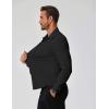 imageCOOFANDY Stretch Mens Dress Shirts Wrinkle Free Long Sleeve Dress Shirt Muscle Fit Button Down ShirtBlack