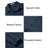 imageCOOFANDY Stretch Mens Dress Shirts Wrinkle Free Long Sleeve Dress Shirt Muscle Fit Button Down ShirtDark Blue