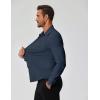 imageCOOFANDY Stretch Mens Dress Shirts Wrinkle Free Long Sleeve Dress Shirt Muscle Fit Button Down ShirtDark Blue