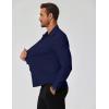 imageCOOFANDY Stretch Mens Dress Shirts Wrinkle Free Long Sleeve Dress Shirt Muscle Fit Button Down ShirtDeep Blue