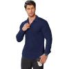imageCOOFANDY Stretch Mens Dress Shirts Wrinkle Free Long Sleeve Dress Shirt Muscle Fit Button Down ShirtDeep Blue
