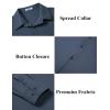 imageCOOFANDY Stretch Mens Dress Shirts Wrinkle Free Long Sleeve Dress Shirt Muscle Fit Button Down ShirtDenim Blue