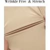imageCOOFANDY Stretch Mens Dress Shirts Wrinkle Free Long Sleeve Dress Shirt Muscle Fit Button Down ShirtLight Khaki