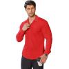 imageCOOFANDY Stretch Mens Dress Shirts Wrinkle Free Long Sleeve Dress Shirt Muscle Fit Button Down ShirtRed