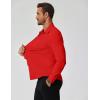 imageCOOFANDY Stretch Mens Dress Shirts Wrinkle Free Long Sleeve Dress Shirt Muscle Fit Button Down ShirtRed