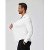 imageCOOFANDY Stretch Mens Dress Shirts Wrinkle Free Long Sleeve Dress Shirt Muscle Fit Button Down ShirtWhite